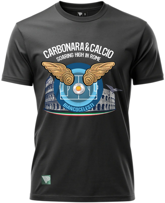 carbonara calcio vintage rome soccer t-shirt football food culture design