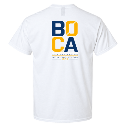 Boca Juniors Vintage Soccer T-Shirt – La Mitad Más Uno Football Graphic